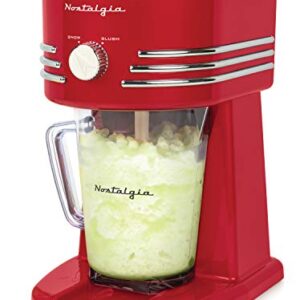 Nostalgia FBS400RDCHL 40-Ounce Frozen Beverage Station Perfect For Slush Drinks, Snow Cones, Margaritas, Daiquiris, Stainless Steel Blades, Cord Storage, Red