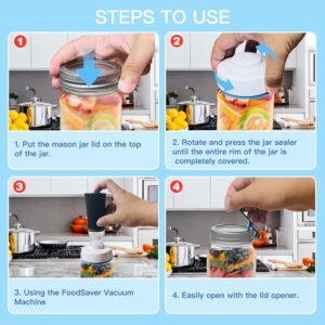 Electric Jar Vacuum Sealer for Mason - Handheld Food Vacuum Saver Canning Jars Seal Pump Kit Attachment for Mason Jar Wide Regular Mouth Compatible with FoodSaver Vacuum Can Sealer Machine Accessories