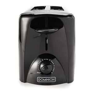 Dominion 2-Slice Toaster with Shade Control, Slide-Out Crumb Tray, Auto-Shutoff, Toast Lift, Black