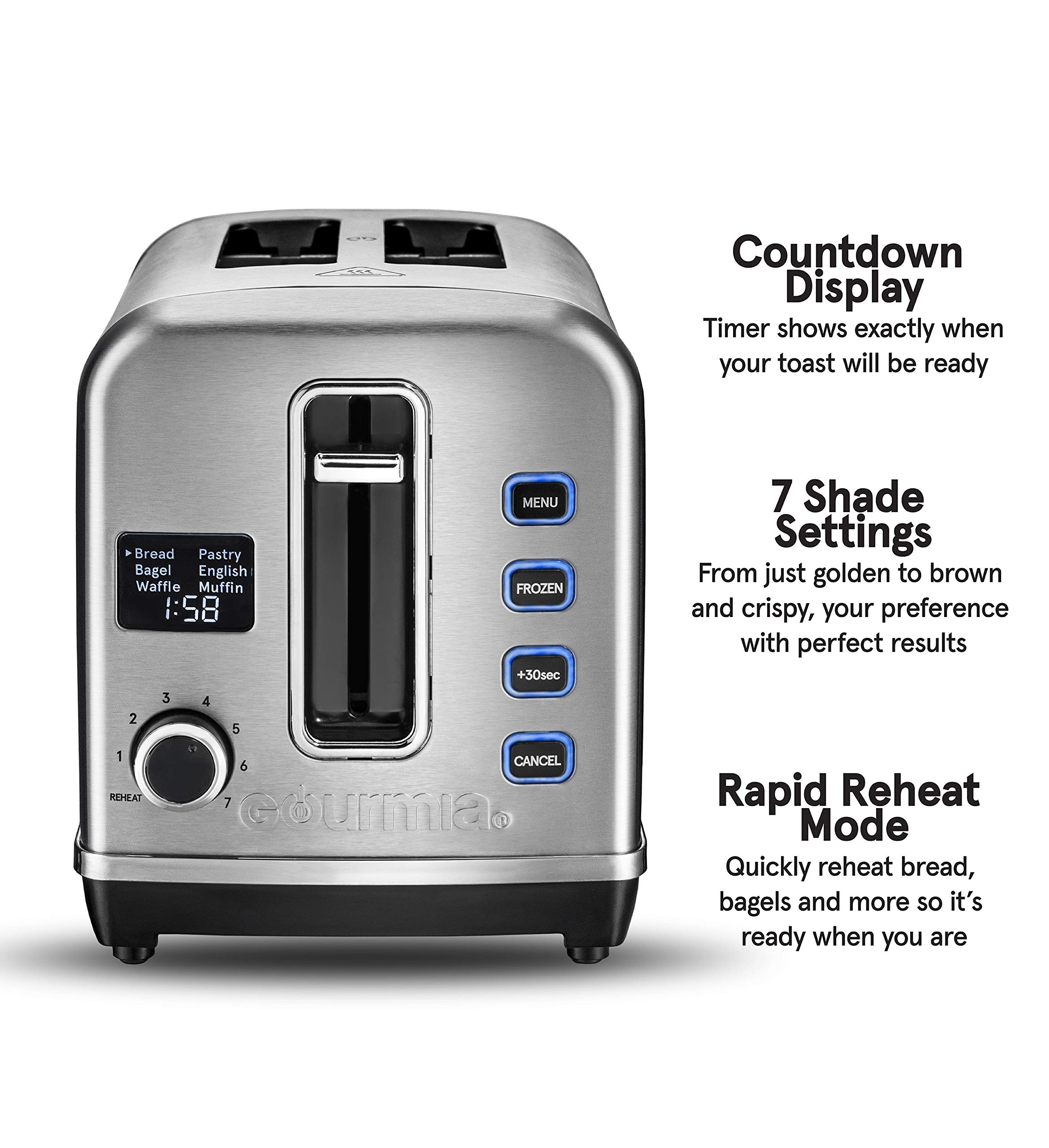 Gourmia GDT2650 Digital Multi-Function Stainless Steel Toaster