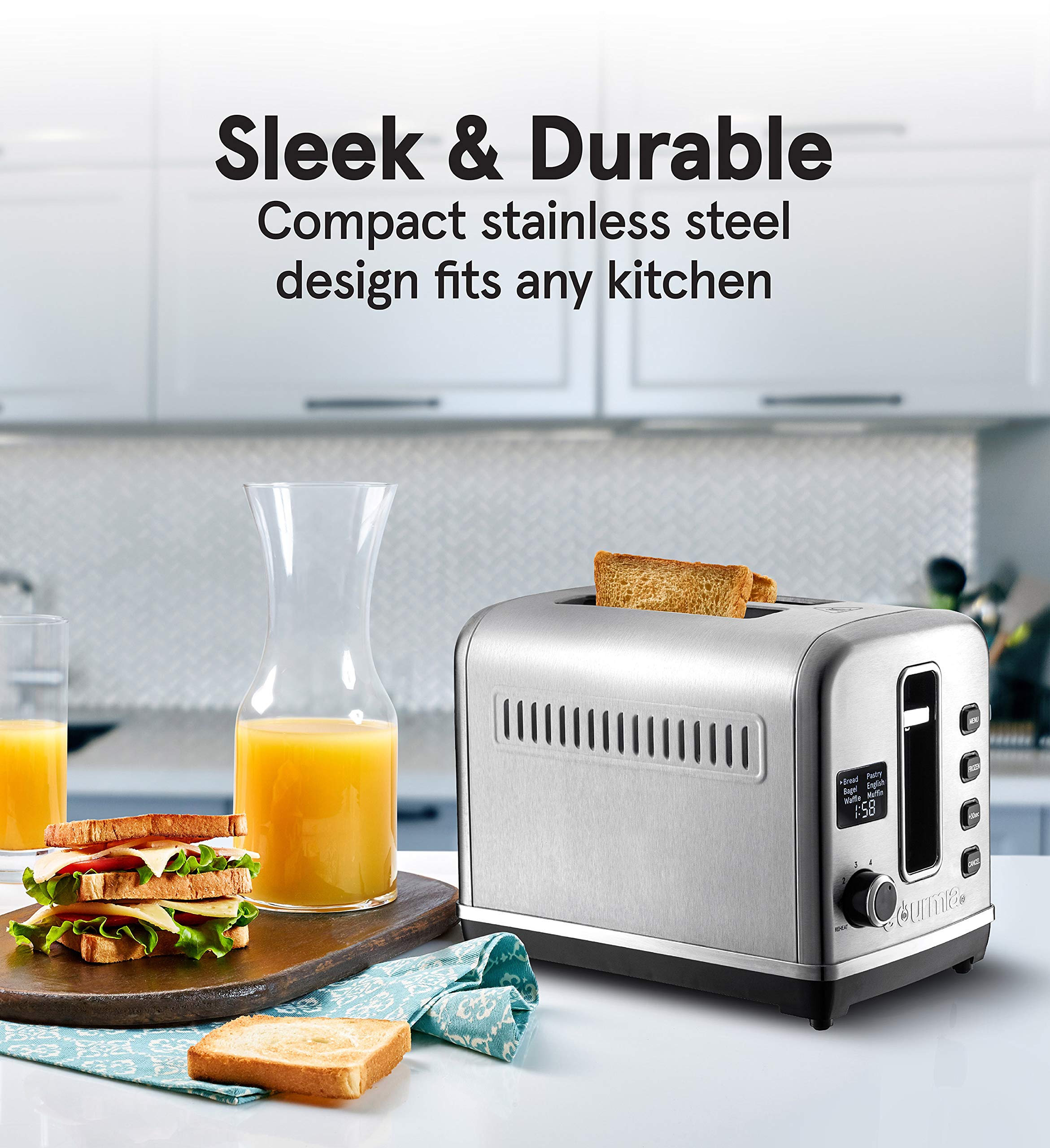 Gourmia GDT2650 Digital Multi-Function Stainless Steel Toaster