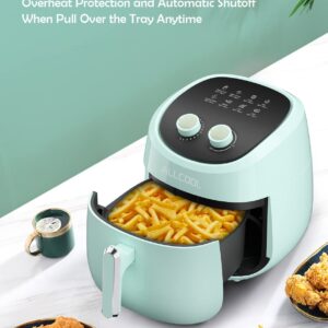 ALLCOOL Air Fryer 4.5 QT Fit for 2-4 People Easy to Use with 8 Cooking References Auto Shutoff Blue Air Fryer