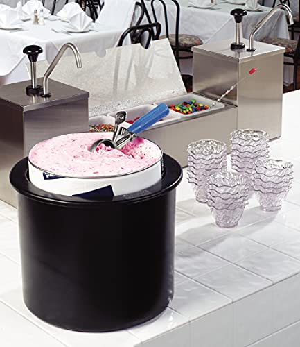 Carlisle FoodService Products Coldmaster Ice Cream Server Insulated Crock with Lid for Kitchens and Restaurants, Plastic, 3 Gallons, Black