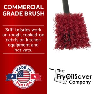 Heavy Duty High Heat Deep Fryer 20" Cleaning Brush, Pot Brush, Long Handle, Brush for Commercial Fryer, Grills, Griddle, and Waffle Maker, Restaurant Kitchen Fryer Brush, FryOilSaver Co. FRY-12116