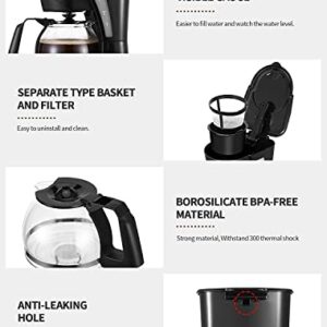 Gevi 4 Cups Small Coffee Maker, Compact Coffee Machine with Reusable Filter, Warming Plate and Coffee Pot for Home and Office