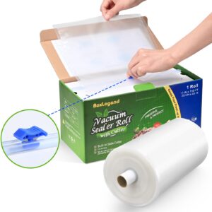 11’’ x 150’ vacuum sealer roll keeper with cutter, vacuum sealer bags for food, food saver bags rolls, bpa free, commercial grade, great for storage, meal prep and sous vide