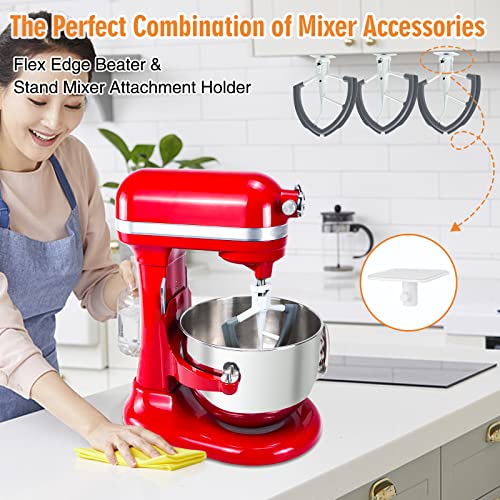 Flex Edge Beater for KitchenAid 5.5-6 QT Bowl-Lift Stand Mixer with 2 Kitchen Accessories, Flat Beater Paddle with Flexible Silicone Edges Bowl Scraper, Kitchen Aid Mixers Accessories