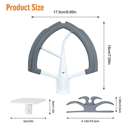 Flex Edge Beater for KitchenAid 5.5-6 QT Bowl-Lift Stand Mixer with 2 Kitchen Accessories, Flat Beater Paddle with Flexible Silicone Edges Bowl Scraper, Kitchen Aid Mixers Accessories