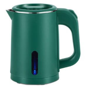 0.8l small portable electric kettles for boiling water, mini stainless steel travel kettle, portable mini hot water boiler heater, quiet fast boil with boil-dry protection (green)
