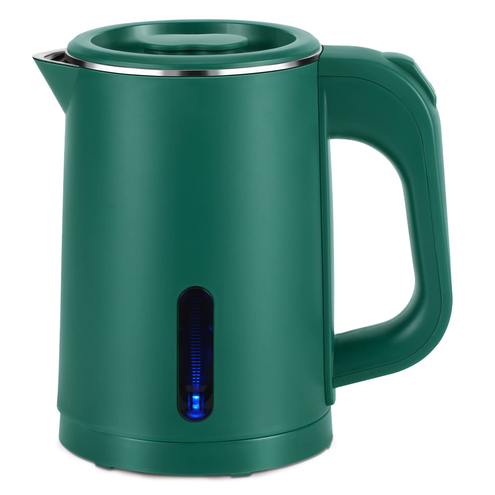 0.8L Small Portable Electric Kettles for Boiling Water, Mini Stainless Steel Travel Kettle, Portable Mini Hot Water Boiler Heater, Quiet Fast Boil with Boil-Dry Protection (Green)