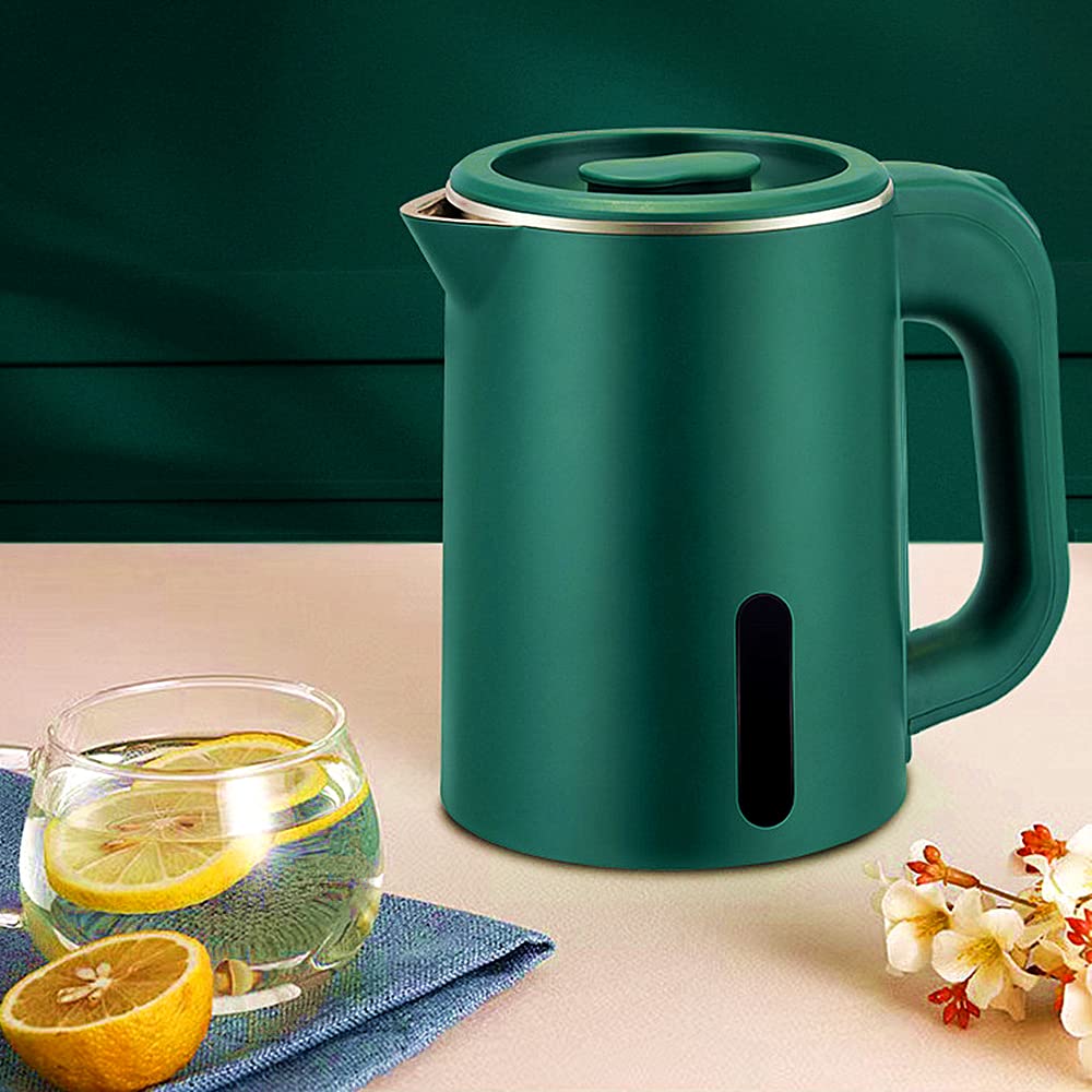 0.8L Small Portable Electric Kettles for Boiling Water, Mini Stainless Steel Travel Kettle, Portable Mini Hot Water Boiler Heater, Quiet Fast Boil with Boil-Dry Protection (Green)