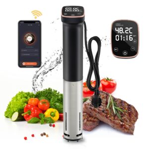 sous vide cooker, wifi sous vide machine cooker,ipx7 waterproof, 1100w fast-heating immersion circulator with recipes on app,accurate temperature and time control, low noise