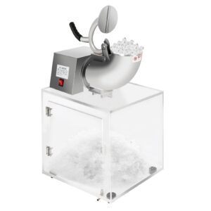 commercial snow cone machine ice shaver macker 440lbs/hr, etl approved 300w electric ice crusher machine with dual blades, shaved ice machine for home, restaurants, bars