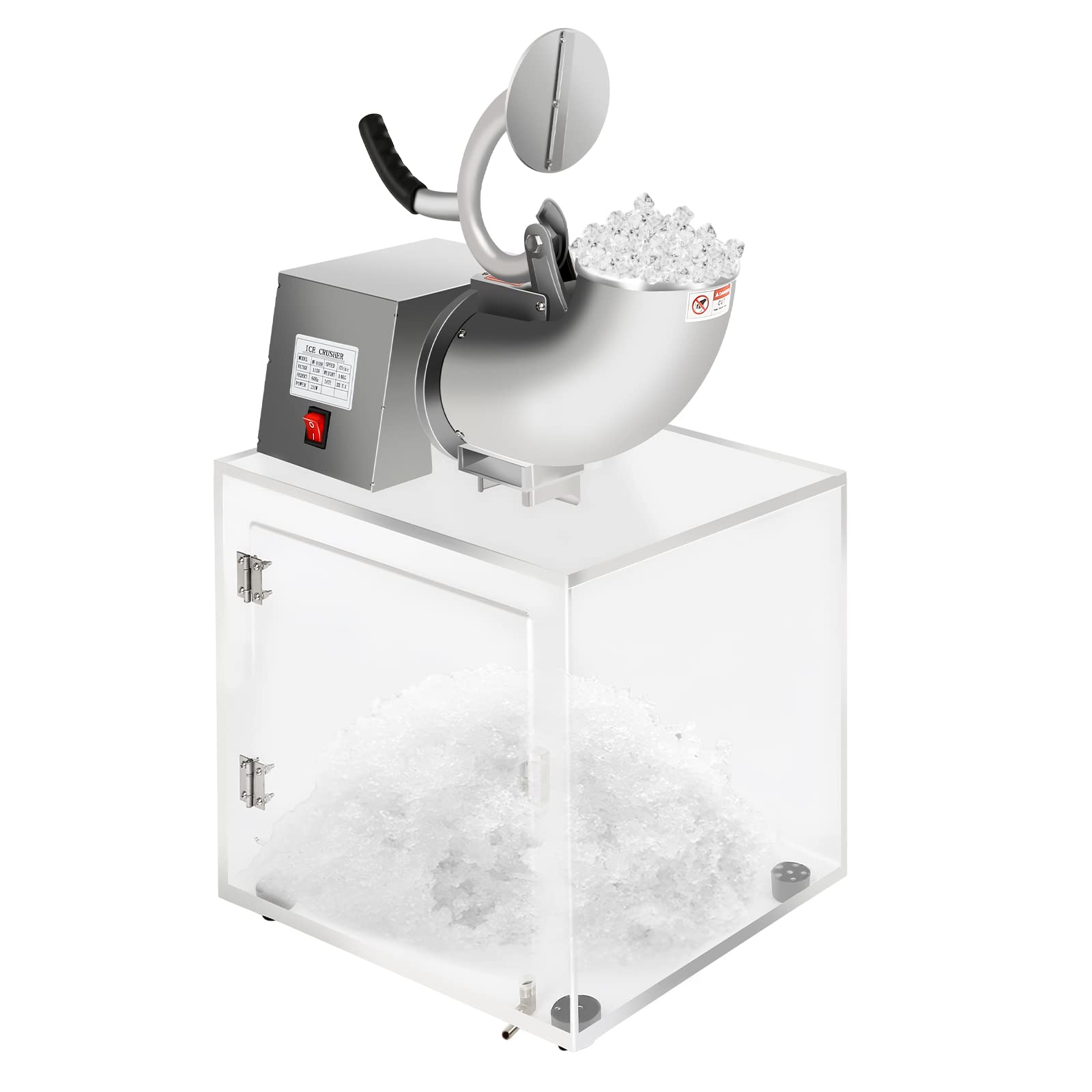 Commercial Snow Cone Machine Ice Shaver Macker 440lbs/hr, ETL Approved 300W Electric Ice Crusher Machine with Dual Blades, Shaved Ice Machine for Home, Restaurants, Bars