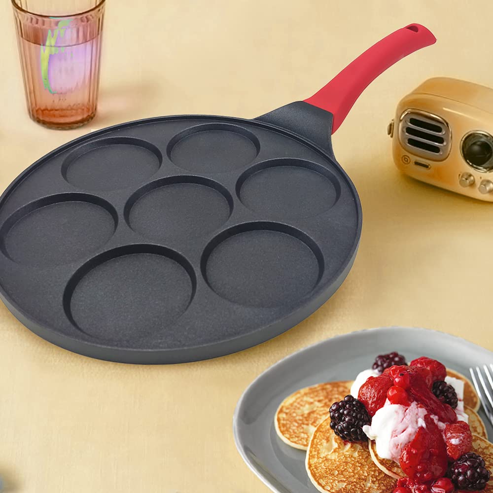 EZJOB Silver Dollar Pancake Pan for Kids, Mini Pancakes Maker Pan Nonstick Egg Cooker Frying Pan Breakfast Waffle Maker Pancake Griddle Pan for Pancakes Crepe Maker