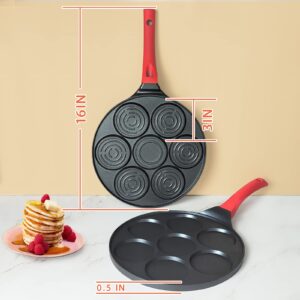 EZJOB Silver Dollar Pancake Pan for Kids, Mini Pancakes Maker Pan Nonstick Egg Cooker Frying Pan Breakfast Waffle Maker Pancake Griddle Pan for Pancakes Crepe Maker