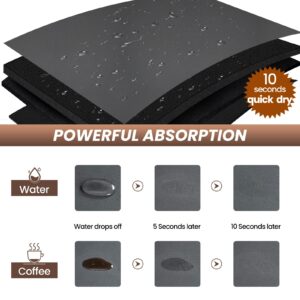 Coffee Mat(Dark Gray 12"x19''), Coffee Bar Mat for Countertop, Anti-Slip Absorbent Dish Drying Mat for Kitchen, Suitable for Coffee Machine, Coffee Maker, Coffee Pot, Espresso Machine, Dish Rack.