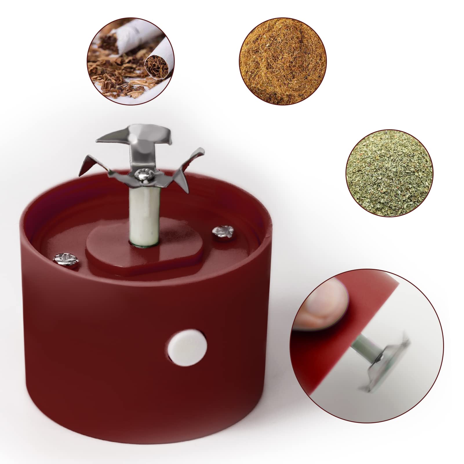 Electrical Metal Aluminum Herb Tobacco Grinder Cracker Crusher Spice Smoke Grinders 1 PC (Red)