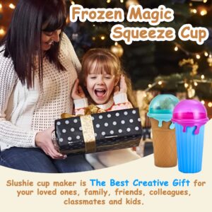 NUGYK Slushie Cup Slushy Maker Cup, Upgraded 500ML TIK TOK Slushy Frozen Magic Squeeze Cup, Cooling Maker Cup Freeze Mug Milkshake Smoothies, Cool Stuff Things for Kids Teens (Coffee)