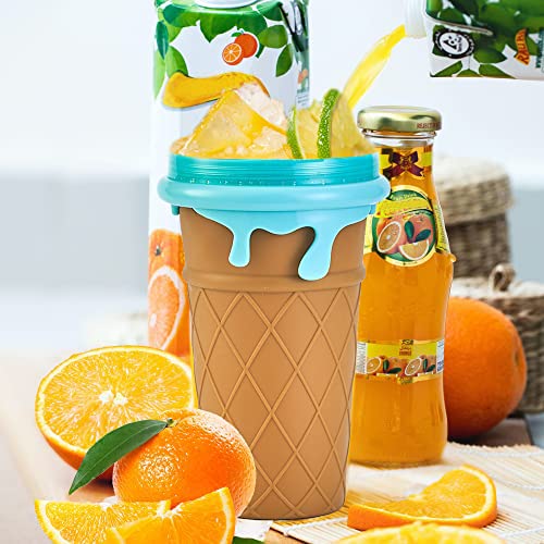 NUGYK Slushie Cup Slushy Maker Cup, Upgraded 500ML TIK TOK Slushy Frozen Magic Squeeze Cup, Cooling Maker Cup Freeze Mug Milkshake Smoothies, Cool Stuff Things for Kids Teens (Coffee)