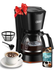gevi 5 cups small coffee maker, compact coffee machine with reusable filter, warming plate and coffee pot for home and office