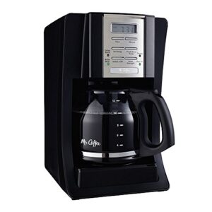 mr. coffee 12 cup programmable coffee maker with thermal carafe option, chrome