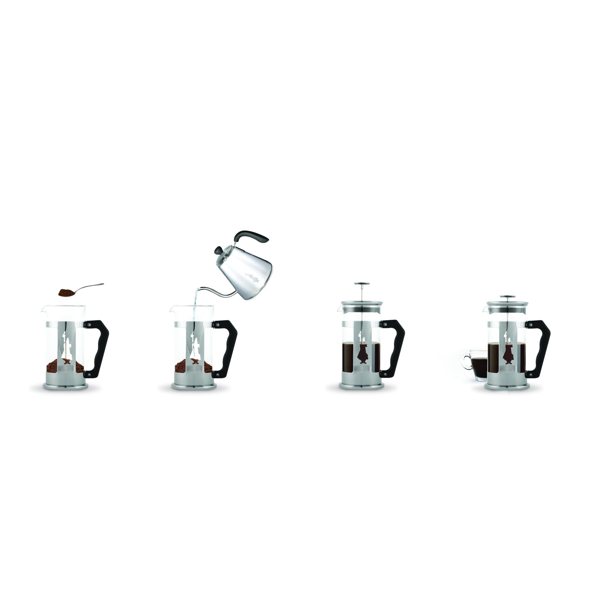 Bialetti Preziosa French Press Coffee Maker, 600 ml, Steel