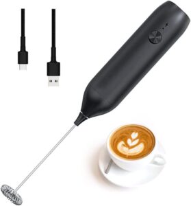gogolin electric milk frother handheld with 500mah type-c rechargeable design foam maker, coffee hot chocolate egg whisk drink mixer mini blender