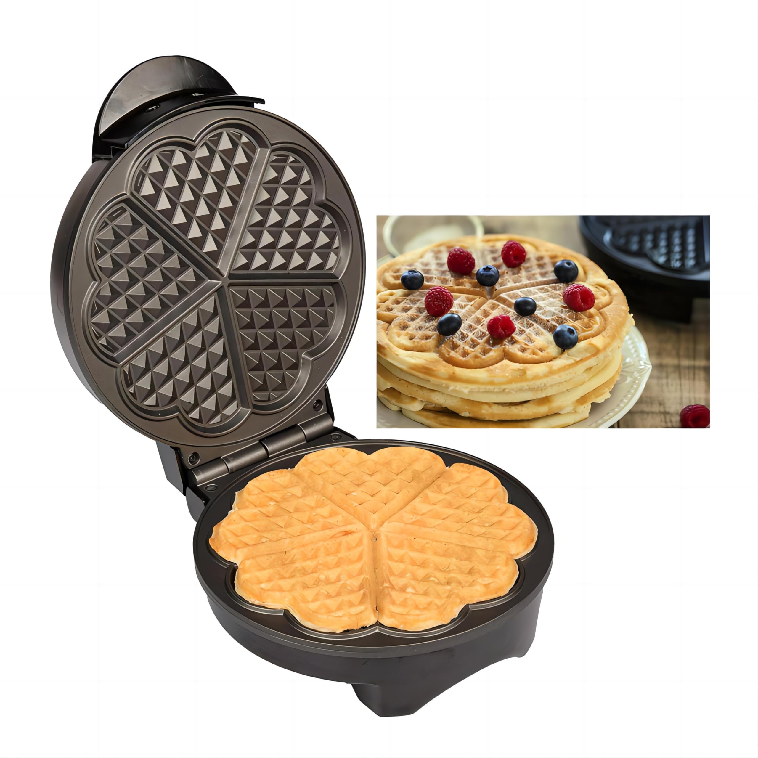 Waffle Maker 9“ Non-Stick Waffler Iron Stuffler Stuffed Wafflera 1200W Adjustable Browning Control, Electric Baker Makes Thick, Fluffy Waffles, Kitchen Essential for Breakfast