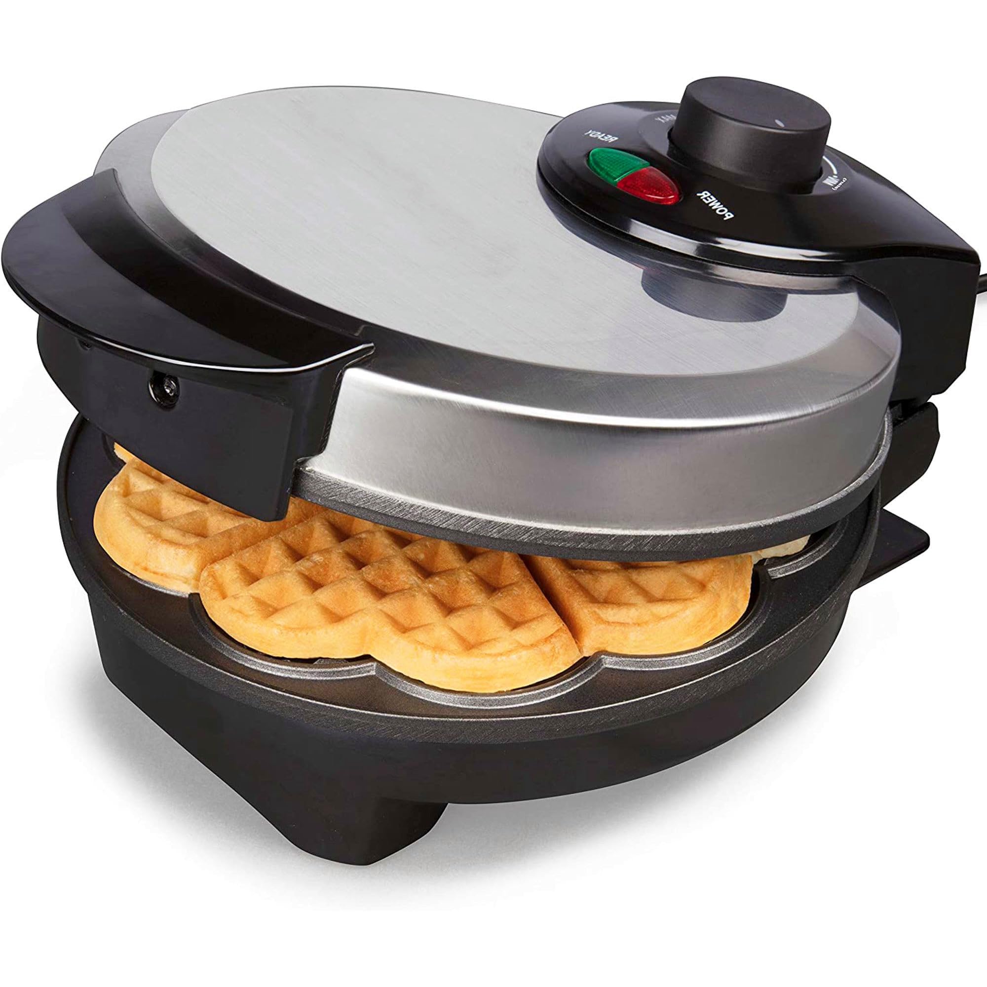 Waffle Maker 9“ Non-Stick Waffler Iron Stuffler Stuffed Wafflera 1200W Adjustable Browning Control, Electric Baker Makes Thick, Fluffy Waffles, Kitchen Essential for Breakfast