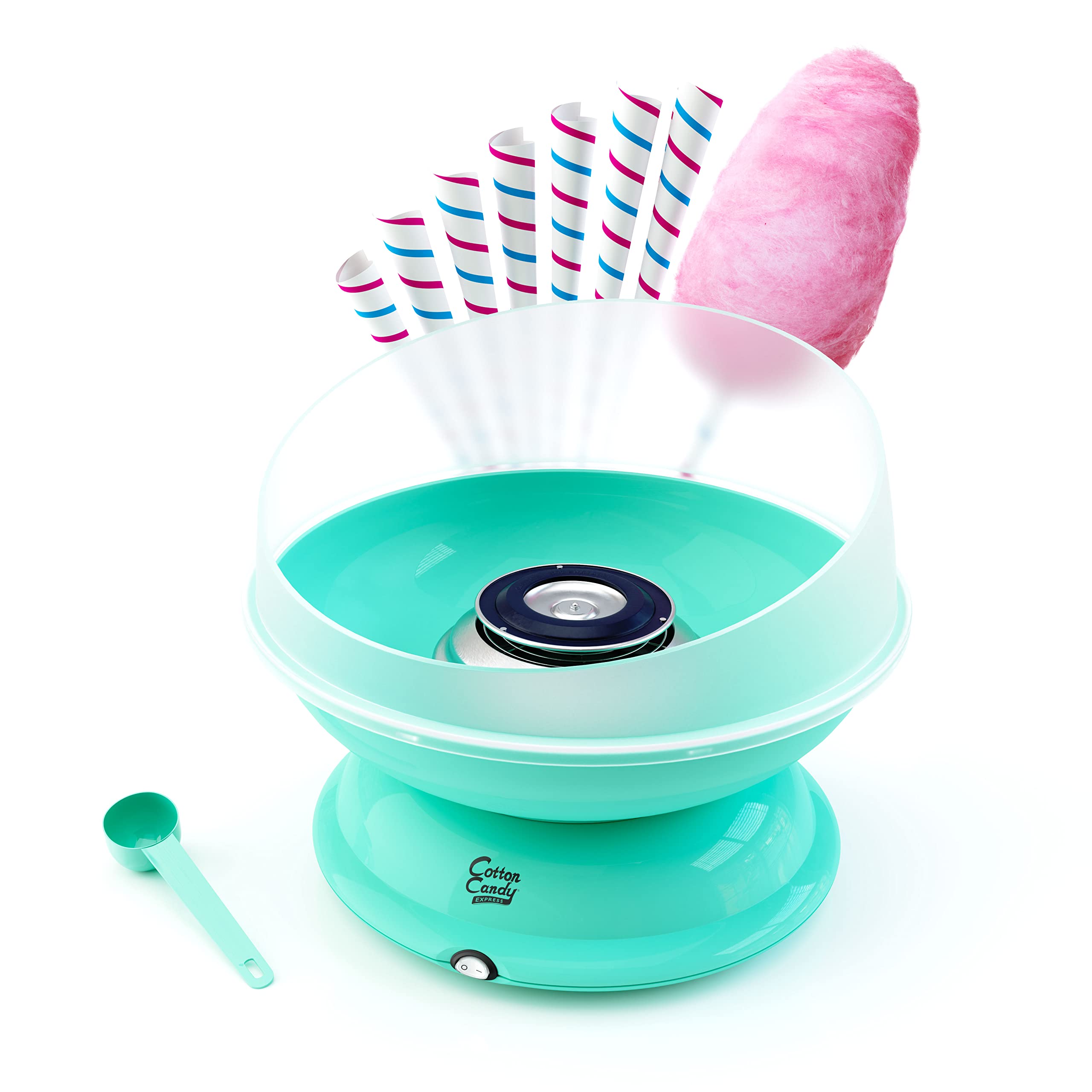 Cotton Candy Express BB1000-S Cotton Candy Machine, Teal. Easy To Use and Clean. Nostalgia and Fun For Kids and Adults. Comes with Instruction Manual and Tip Card