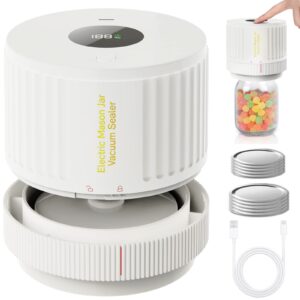 love moment electric mason jar vacuum sealer kit for wide mouth and regular mouth mason jar - white