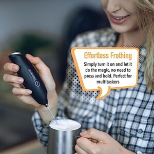 Elementi Milk Frother Handheld - Coffee Mixer Wand - Hand Held Frother Wand for Coffee and Protein Powder - Drink Mixer Handheld - Electric Stirrer for Drinks - Handheld Frother Mixer (Mint Green)