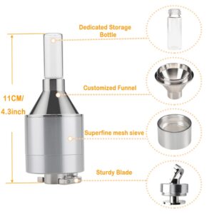 Pepper Grinder,Multifunctional Aluminum Spice Grinder Set Tool with Knob Switch Storage Bottle, Suitable For Outdoor Camping Travel