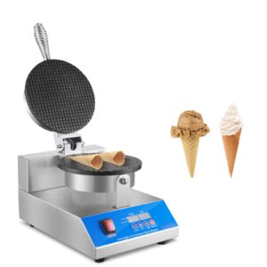 yooyist ice cream cone maker dessert taco cone waffle cone iron machine commercial led temperature control non stick for restauant heavy duty