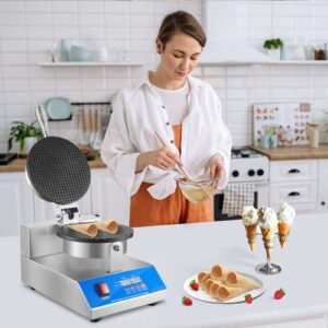 YOOYIST Ice Cream Cone Maker Dessert Taco Cone Waffle Cone Iron Machine Commercial LED Temperature Control Non Stick For Restauant Heavy Duty