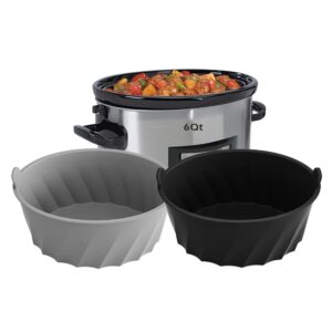 silicone crock pot liner reusable fits 6 quart slow cooker liners 2pcs