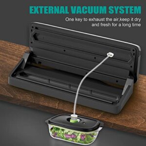 Vacuum Sealers, YUCHENG Vacuum Food Sealer Machine Dry/Moist Mode with Air Sealing System for Sous Vide and Food Storage, Food Saver Vacuum Sealer with 10 Vacuum Seal Bags & 1 Air Suction Hose-Black