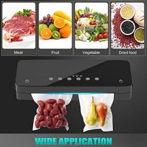 Vacuum Sealers, YUCHENG Vacuum Food Sealer Machine Dry/Moist Mode with Air Sealing System for Sous Vide and Food Storage, Food Saver Vacuum Sealer with 10 Vacuum Seal Bags & 1 Air Suction Hose-Black