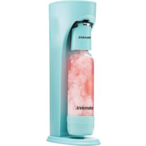 drinkmate omnifizz sparkling water and soda maker, carbonates any drink without diluting it, co2 cylinder not included (arctic blue)