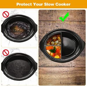 Slow Cooker Divider, Silicone Liner fit 6 QT Crockpot, Makes 4 Flavors & Reusable Crockpot Divider, Dishwasher Safe Fit 6QT (4 Count, Grey)