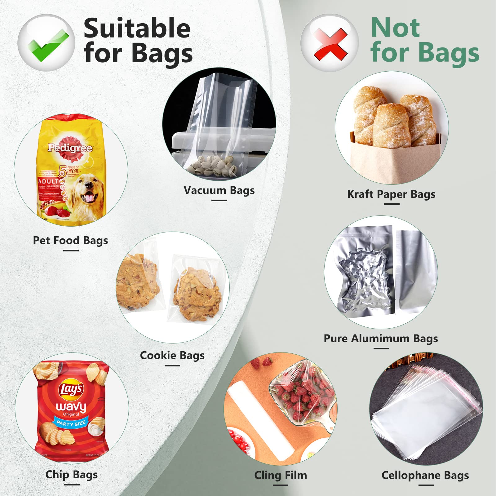 Cheweetty Mini Bag Sealer, Handheld Heat Sealer, Upgraded 2 IN 1 Heat Sealer & Cutter USB Rechargeable, Portable Resealer Machine Kitchen Gadget for Plastic Bag Chip Bag Food Snack Storage(Green)