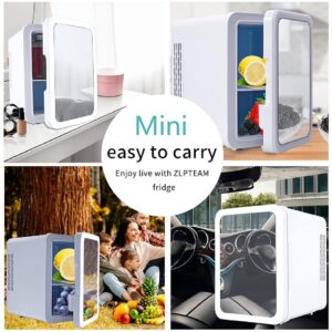 ZLPTEAM Mini Fridge 4 Liter, Mirror Mini Fridge, Skin Care Fridge, Beauty Fridge