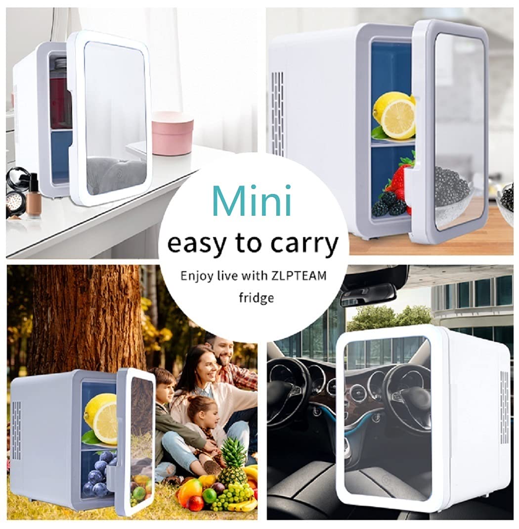 ZLPTEAM Mini Fridge 4 Liter, Mirror Mini Fridge, Skin Care Fridge, Beauty Fridge