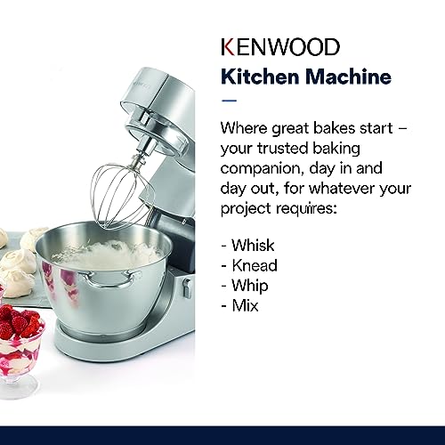 Kenwood Chef Titanium Kitchen Machine, Stainless Steel - 5 qt - Kitchen Mixer - 800W Motor & Electronic Variable Speed Control - Includes Dishwasher-Safe Work Bowl & Three Mixing Tools