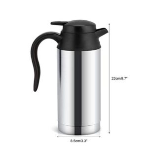 12v Car Kettle Water Boiler, 750ml Stainless Steel Car Heating Cup Electric Kettle for Car Travel Kettle Water Warmer Coffee Mug for Car