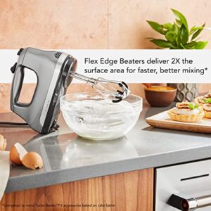 KitchenAid 7-Speed Mixer-KHM7210 Hand Mixer, White and KitchenAid KHMFEB2 Flex Edge Beater Accessory