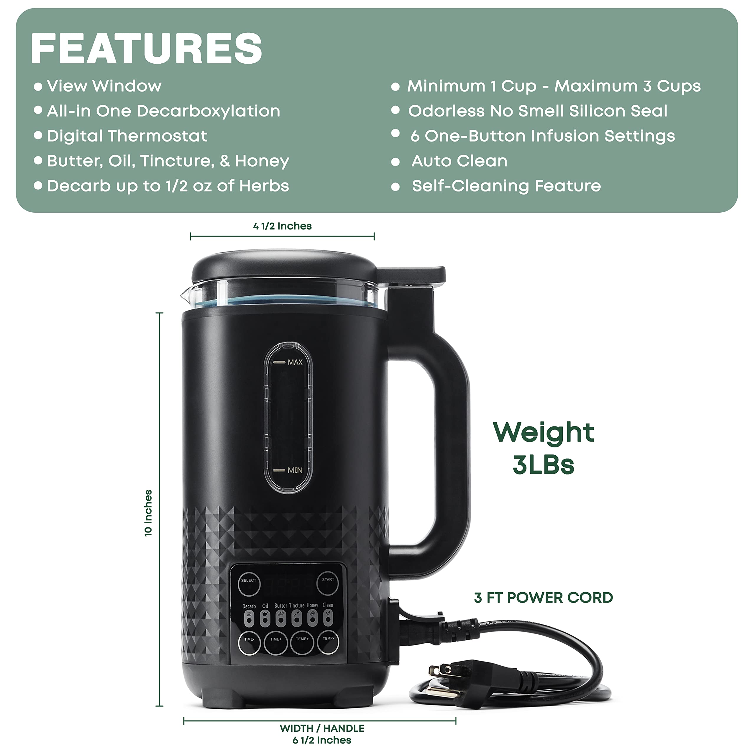 Hello High - Ultra Infuser - All in One Decarboxylator, Butter Maker and Oil Infuser Machine, Best for All Types of Herbal Infusions, Can Easily Infuse 1-3 Cups, Available with 4 Stick Butter Mold