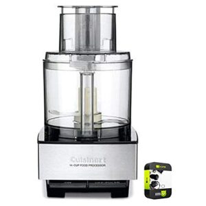 cuisinart 14-cup large food processor with 720 watt motor in stainless steel (dfp-14bcny) with 1 yr cps enhanced protection pack