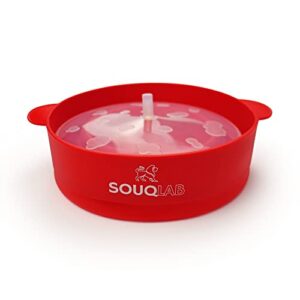 The orignal SOUQLAB silicone popcorn maker with lid, BPA Free, Microwave popocorn popper and dish washer safe